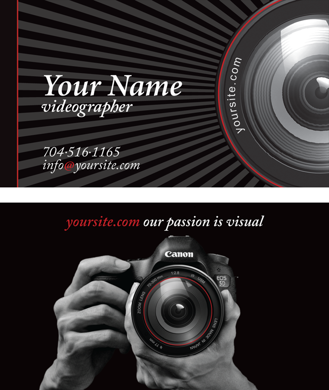 Professionally Designed Photography Business Card For Sale